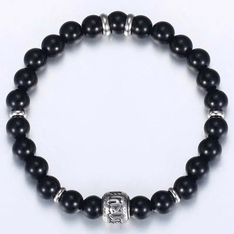 True Love Couple Bracelets- Howlite Beads Bracelet Set- Black Beaded Bracelet