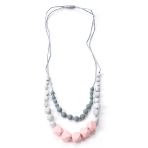 Two Strand Pink Silicone Teething Necklace