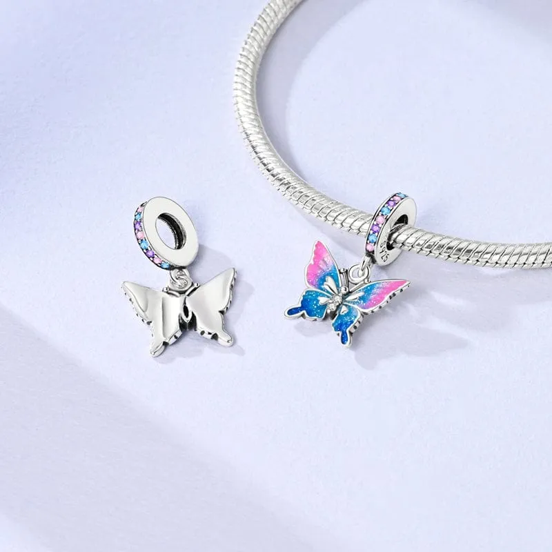 Two-tone Butterfly Dangle Charm