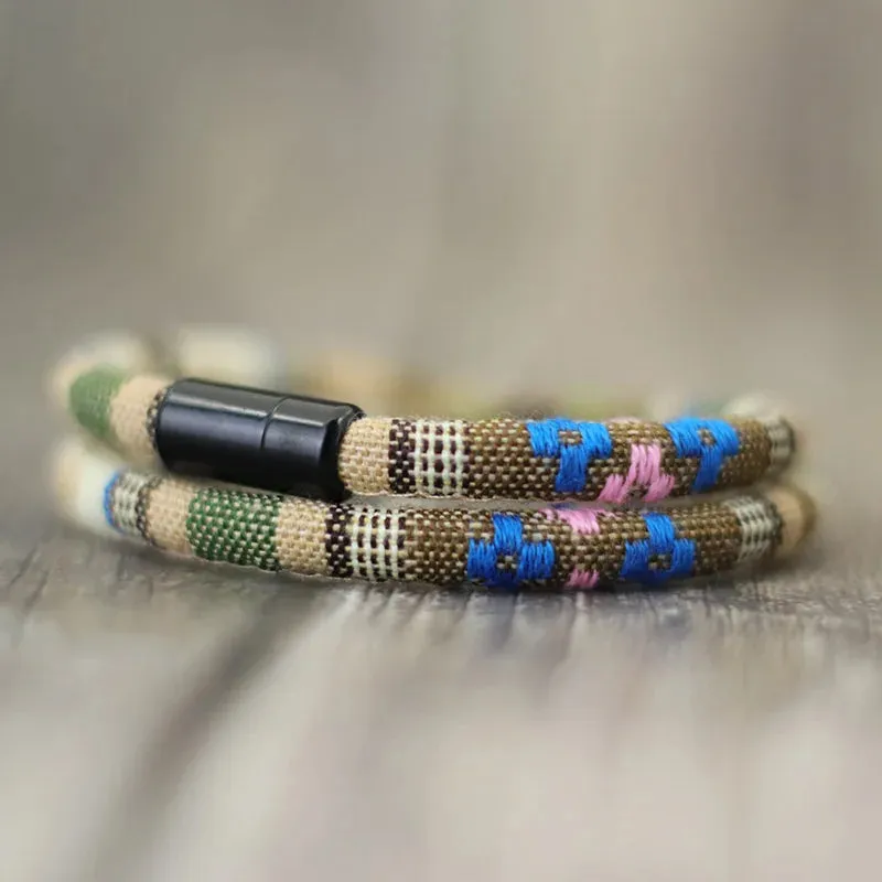 Unique Bohemian Rope Woven Bracelets for Men Women Unisex Magnetic Clasp Yarn Thread Band Strap Jewelry Accessories