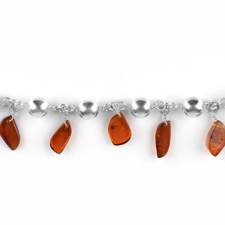 Unique Natural Amber Charm Bracelet