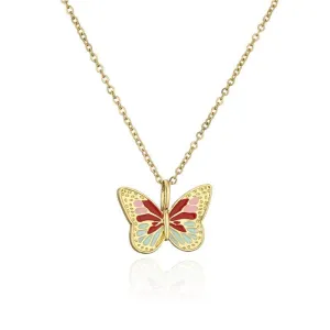 Valentine's Day Butterfly Necklace Colorful Oil-dripping Butterfly Necklace Gifts for Girlfriend