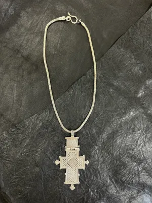 Vintage Sterling Silver Cross Necklace