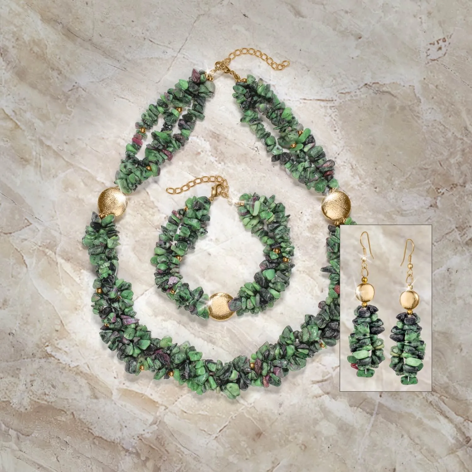 Vivacious Ruby - Zoisite Necklace