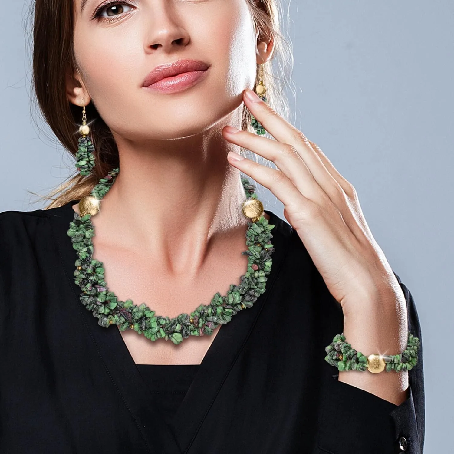 Vivacious Ruby - Zoisite Necklace
