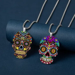 Wholesale Skull Colorful Titanium Necklace