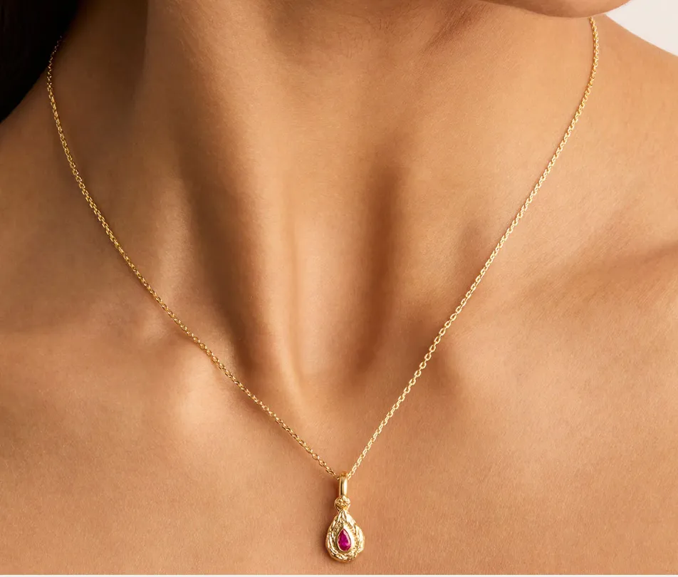 With Love Birthstone Pendant July Gold