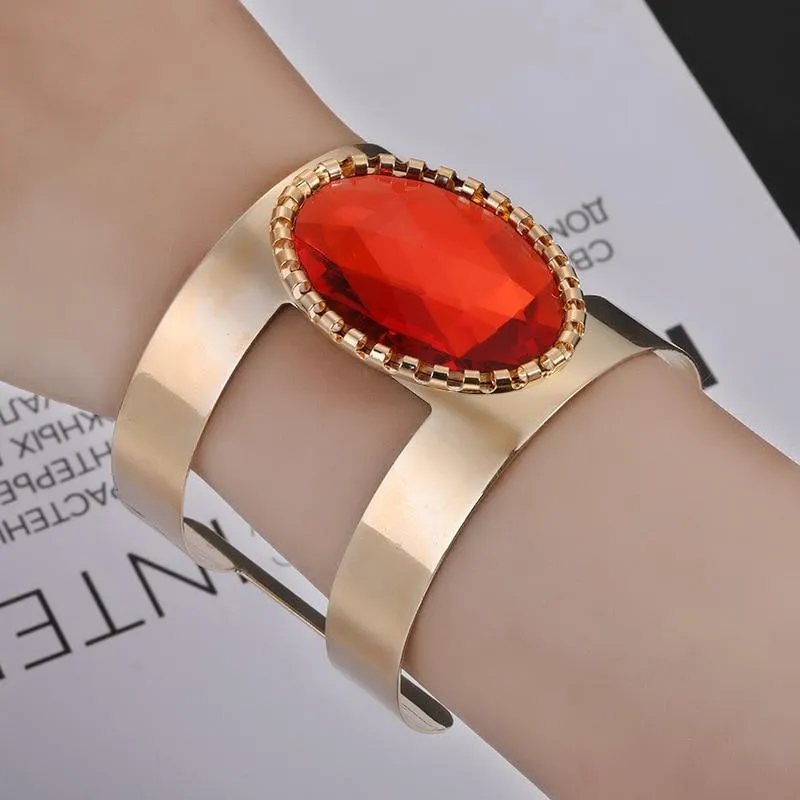 Women Unique Design Wire Multilayer Stone Wide Bangle