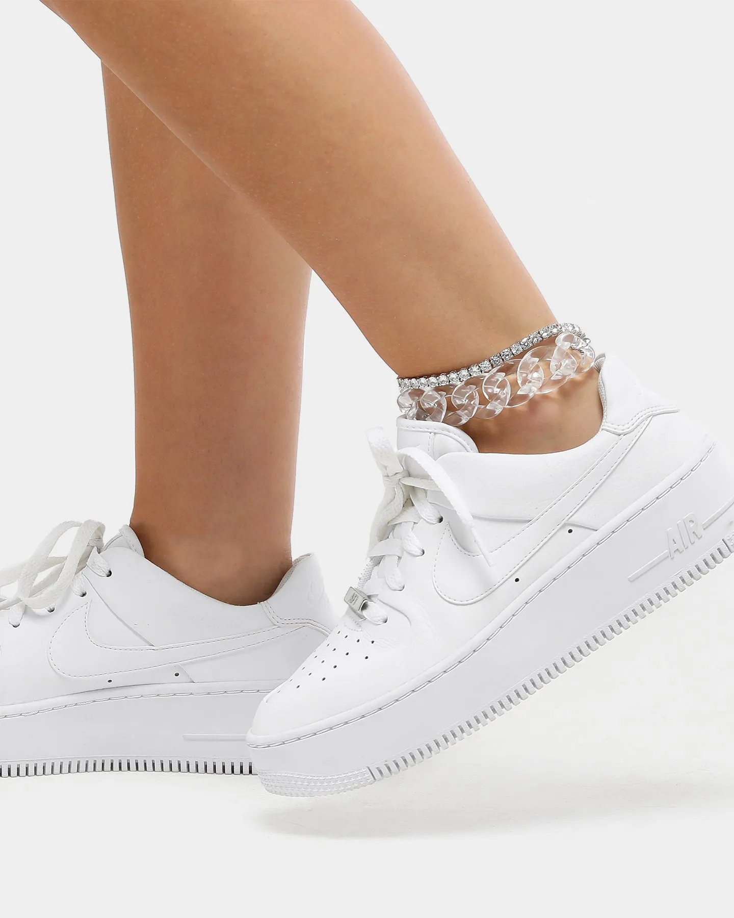 WOMEN'S CUBAN TRANSLUCENT ANKLET CLEAR