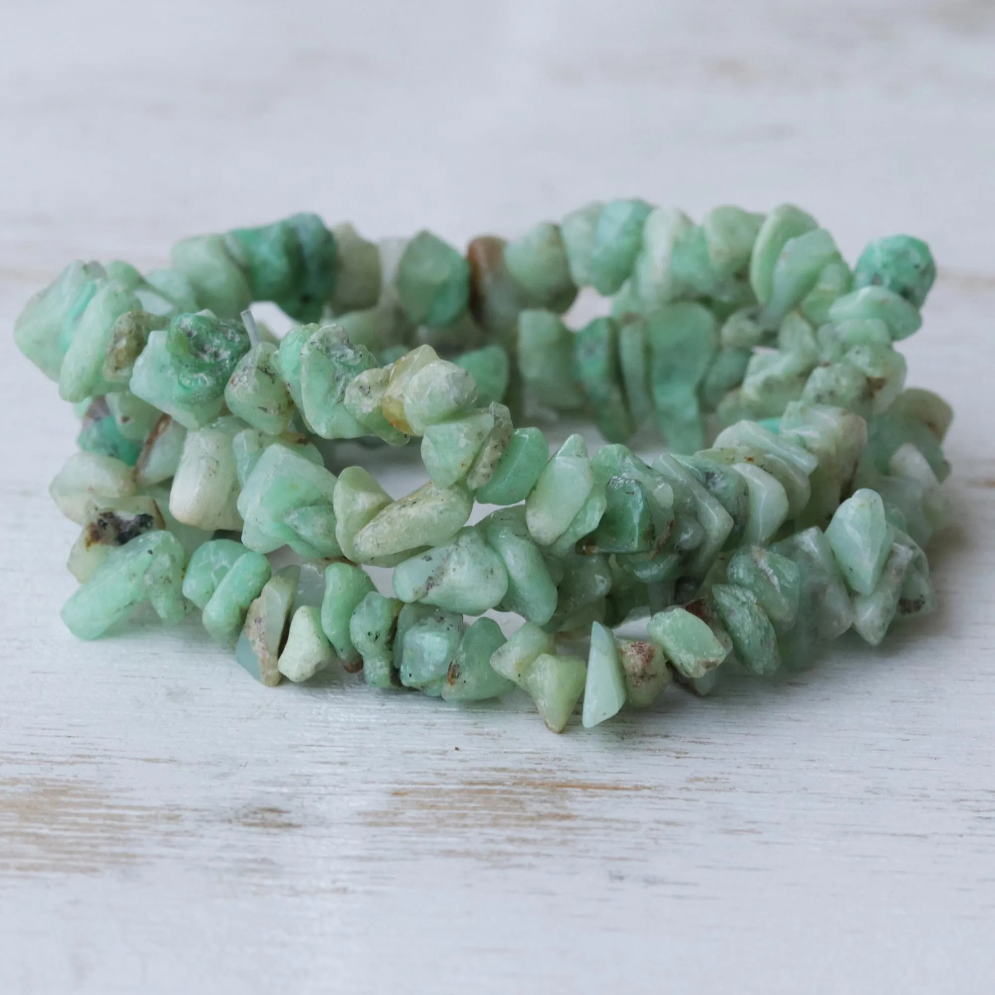 Wonders Unique Chrysoprase Beaded Bracelets (Set of 3)