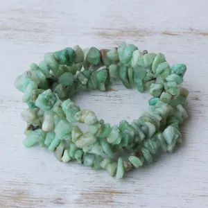 Wonders Unique Chrysoprase Beaded Bracelets (Set of 3)