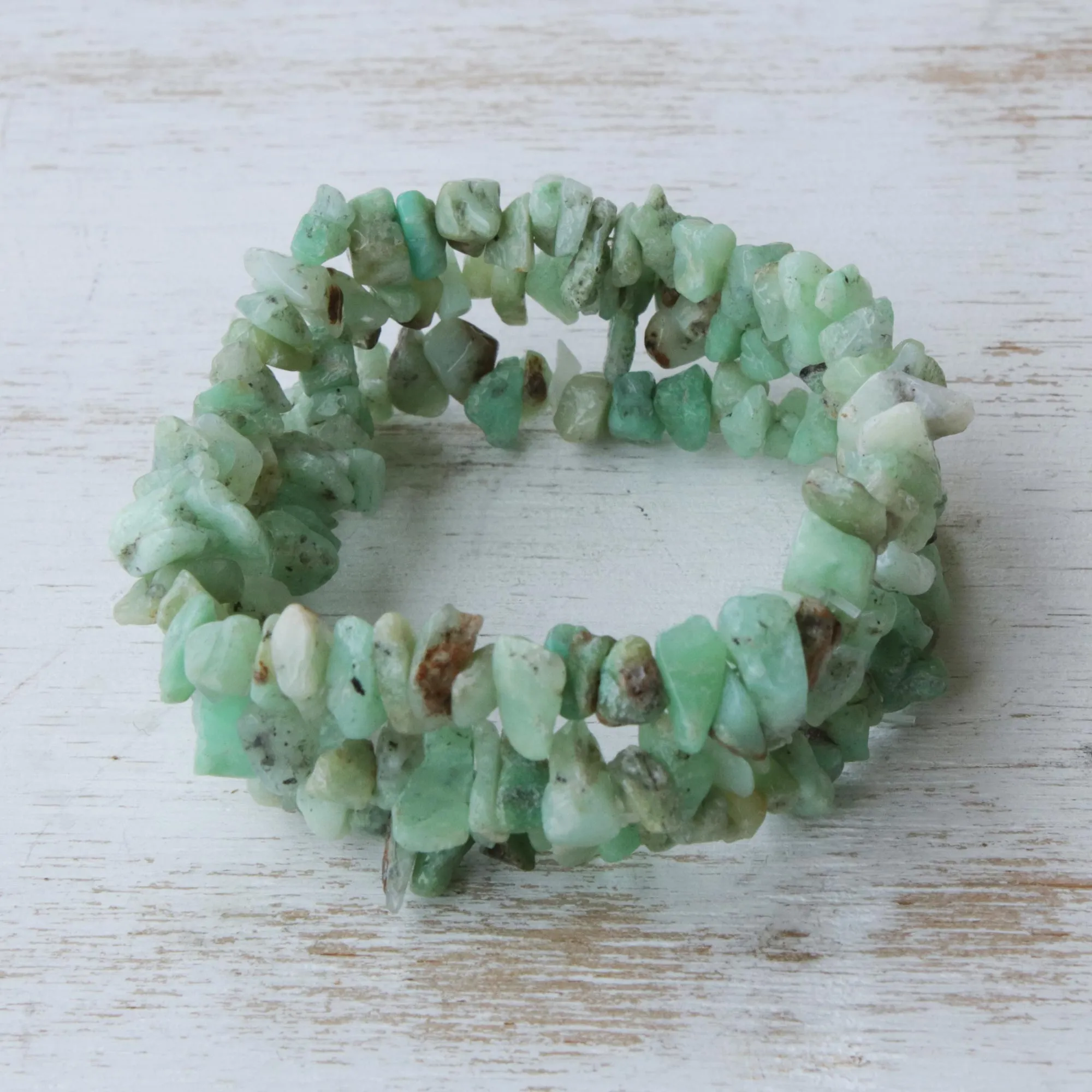 Wonders Unique Chrysoprase Beaded Bracelets (Set of 3)